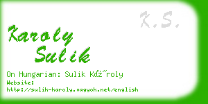 karoly sulik business card